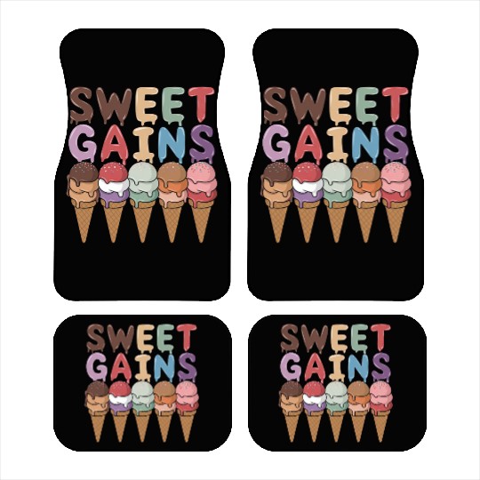 Sweet Gains A sweet gift for ice cream and sports Car Mats
