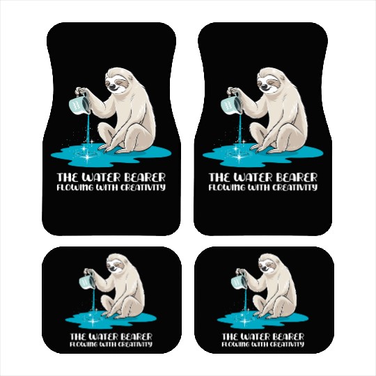 Aquarius Zodiac Sloth: The Water Bearer Flowing Car Mats