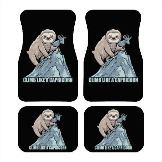 Climb Like A Capricorn Zodiac Sloth Adventure Car Mats