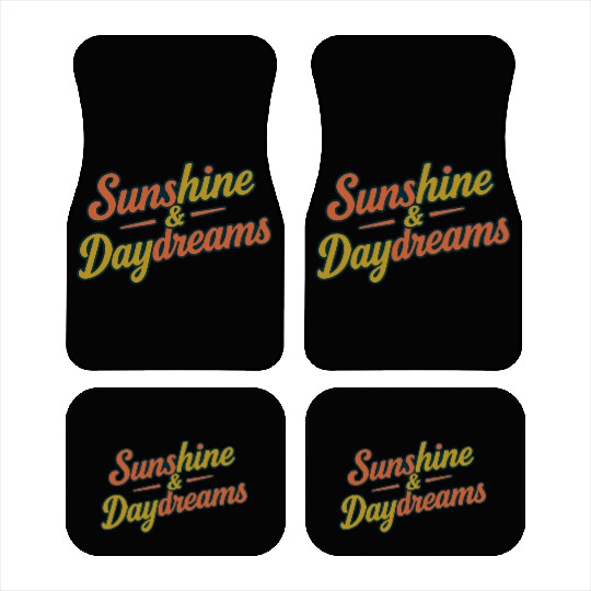 Sunshine & Daydreams Retro Typography Design Car Mats