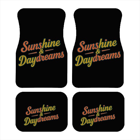 Sunshine & Daydreams Retro Typography Design Car Mats
