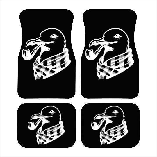 Pipe-diving Seafarer Seagull As A Coastal Motif Car Mats