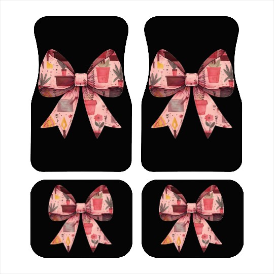 Coquette Bow Gardening Gardener Plants Pattern Car Mats