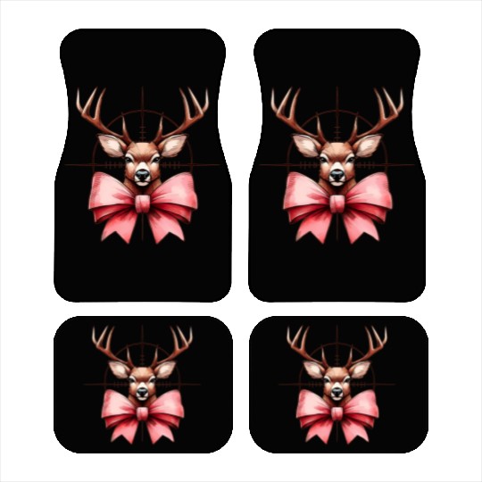 Coquette Bow Deer Hunting Hunter Pink Ribbon Mom Car Mats