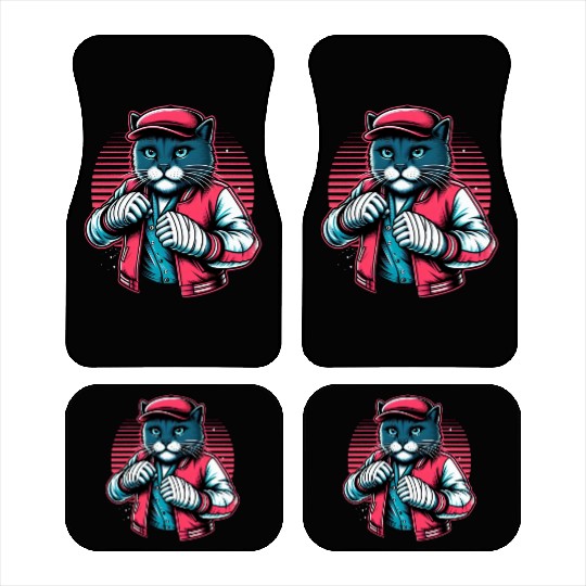 Vintage Street Fighter Cat #Vintage #Streetwear Car Mats