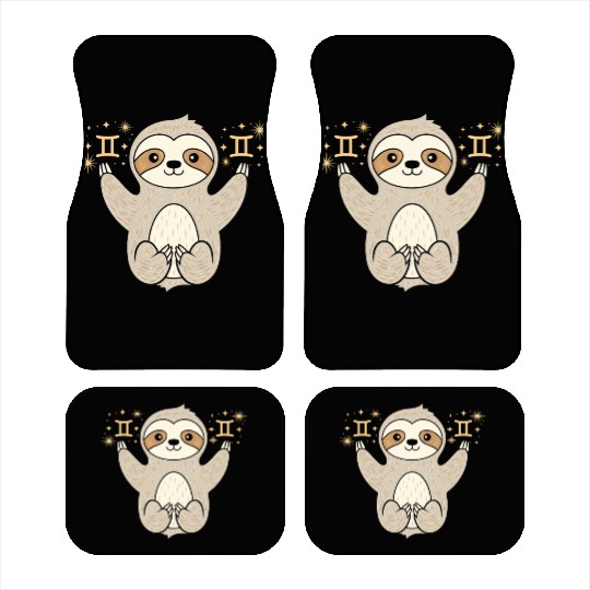 Gemini Zodiac Sloth Embracing Duality Magic Car Mats