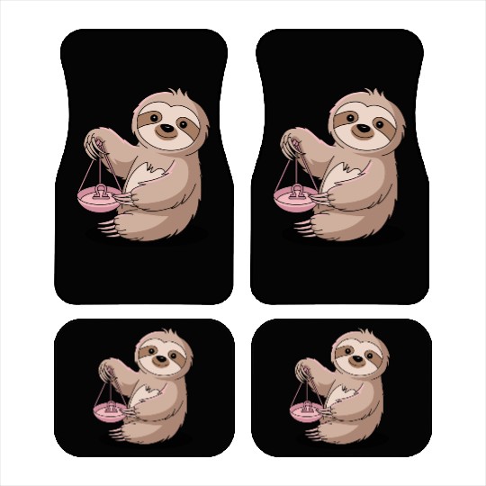 Charming Libra Zodiac Sloth With Balance Car Mats