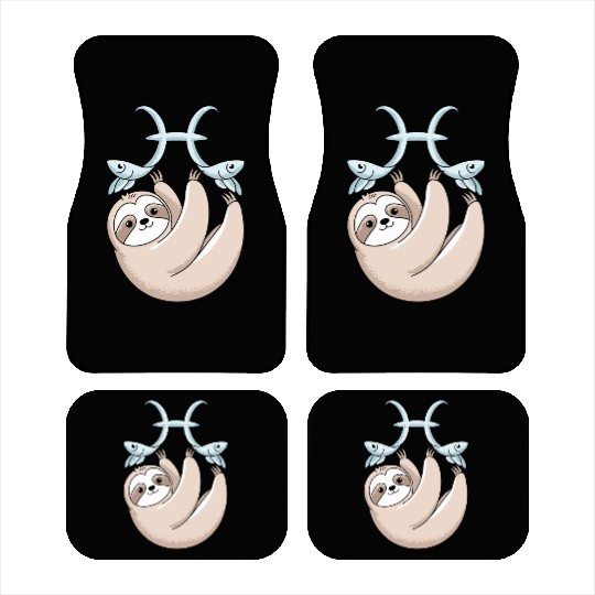 Pisces Zodiac Sloth Embracing Your Cosmic Calm Car Mats