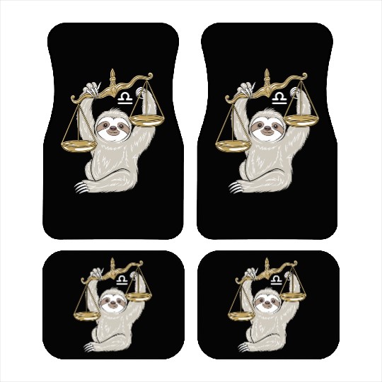 Charming Libra Zodiac Sloth Balancing Serenity Car Mats