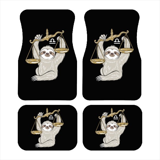 Charming Libra Zodiac Sloth Balancing Serenity Car Mats