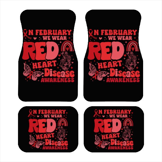 In February We Wear Red Rainbow CHD Awareness Car Mats