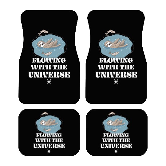 Pisces Zodiac Sloth Flowing With The Universe Car Mats