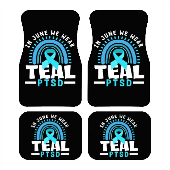 In June We Wear Teal PTSD Awareness Car Mats