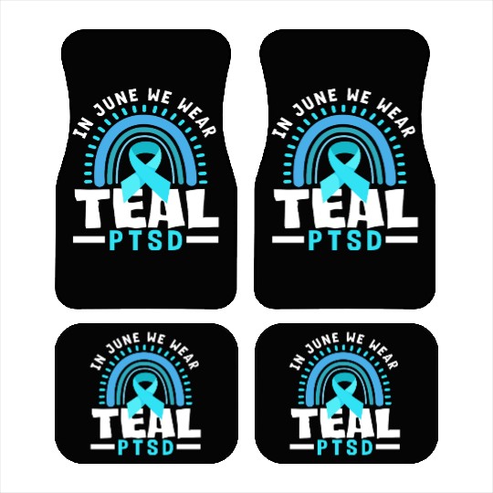 In June We Wear Teal PTSD Awareness Car Mats