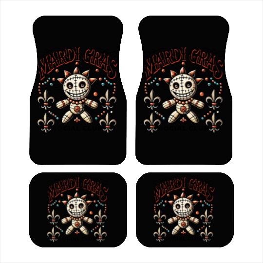 Mardi Gras Voodoo Doll Soociial Clubb Magic Car Mats