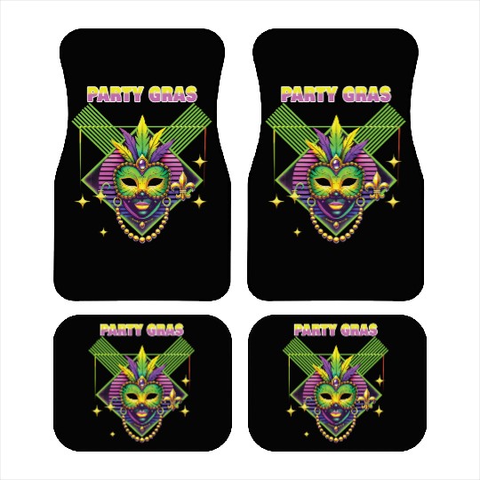 Mardi Gras Party Gras Mask Celebration Car Mats