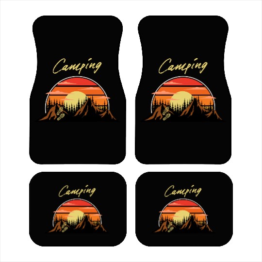 Camping Adventure In Mountains Car Mats