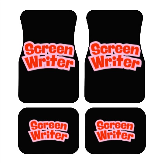 Screen Writer Red Text with Pink Border Car Mats