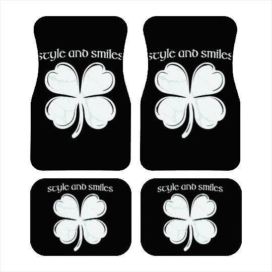 Style and Smiles Large Clover Graphic and Text Car Mats