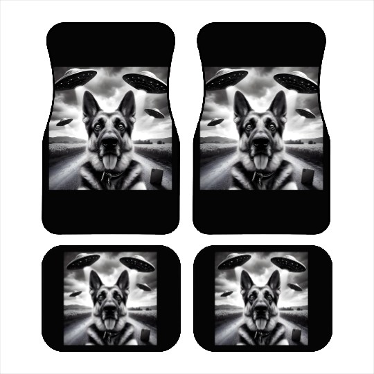 German shepherd Gsp Funny Graphic Selfie UFOs Weir Car Mats