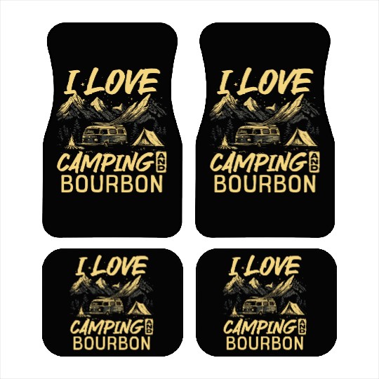 I Love Camping And Bourbon Car Mats