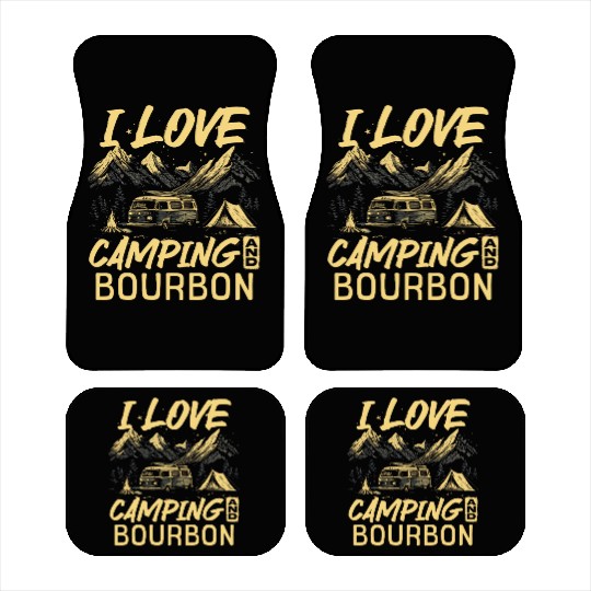 I Love Camping And Bourbon Car Mats