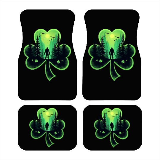 St Patrick's Day Bigfoot Sasqautch Irish Car Mats
