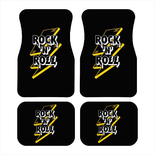 Rock'N'Roll Sign With Lightning Bolt Car Mats