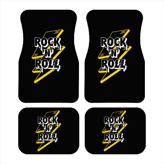 Rock'N'Roll Sign With Lightning Bolt Car Mats