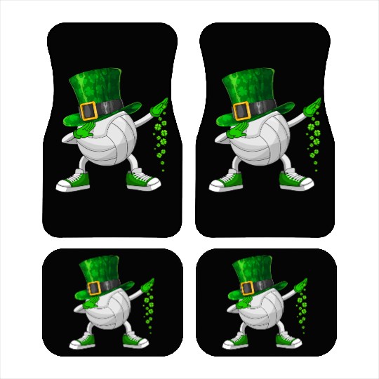 Funny Dabbing Shamrock Volleyball St Patrick's Day Car Mats