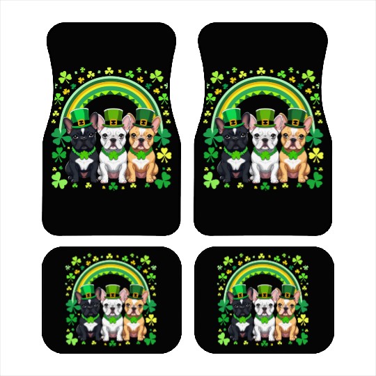 St Patricks Day French Bulldogs Dog Frenchie gifts Car Mats
