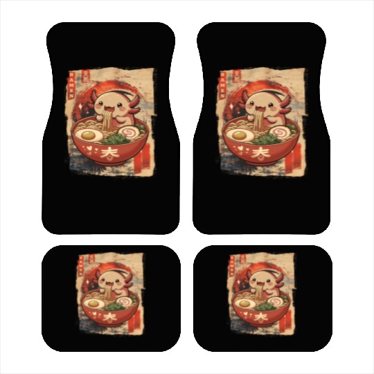 Cute Kawaii Axolotl Eating Ramen Japanese Car Mats