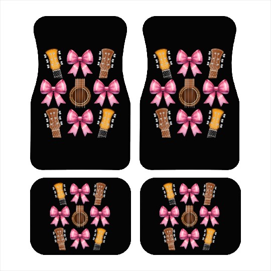 Coquette Bow Guitar Mom Guitarist Mothers Day Pink Car Mats