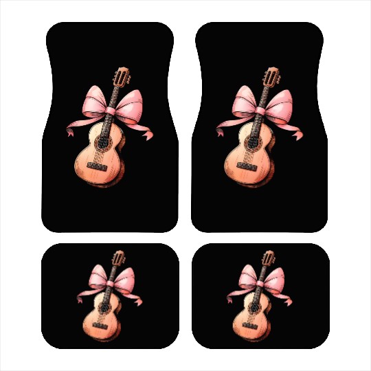 Coquette Bow Guitar Mom Guitarist Mothers Day Pink Car Mats