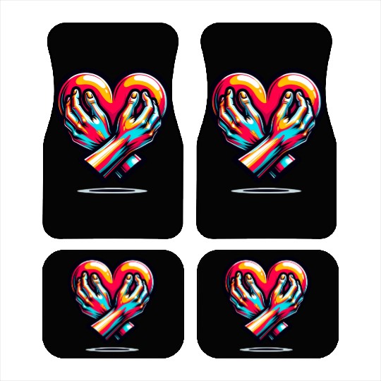 Valentine day Hands Holding a Heart Car Mats