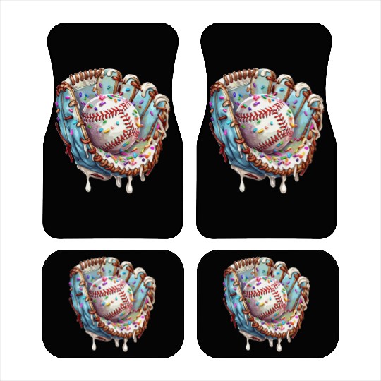 Baseball Drip Ice Cream Sprinkles Baseball Glove Car Mats
