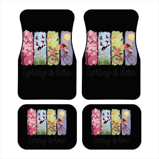 Spring Magic – Flowers, Bicycle & Nature Car Mats