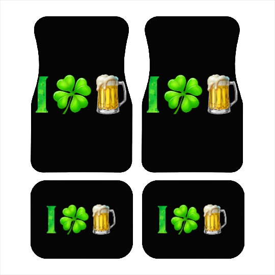 I Shamrock Beer Funny St Patrick's Day I Love Beer Car Mats