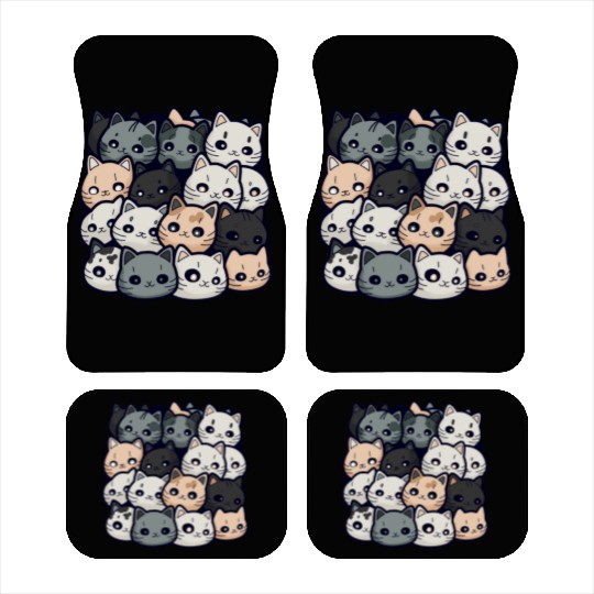 Cute Cat Pile: Adorable Kittens Stack Car Mats
