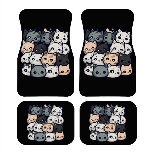 Cute Cat Pile: Adorable Kittens Stack Car Mats