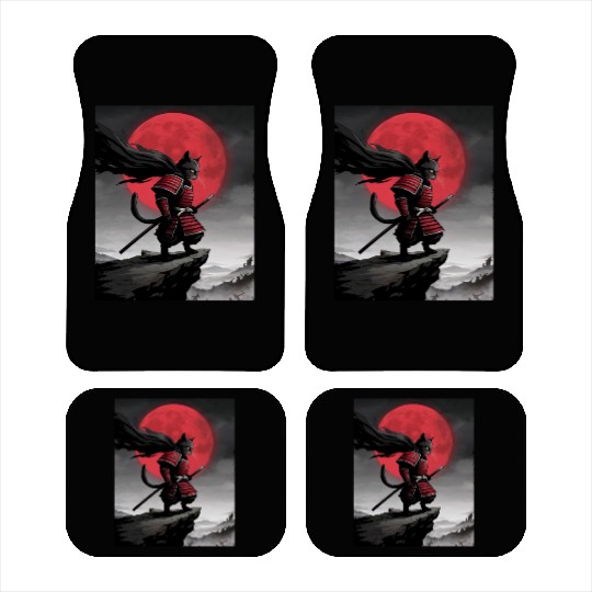Japanese Cat Samurai Cat Car Mats