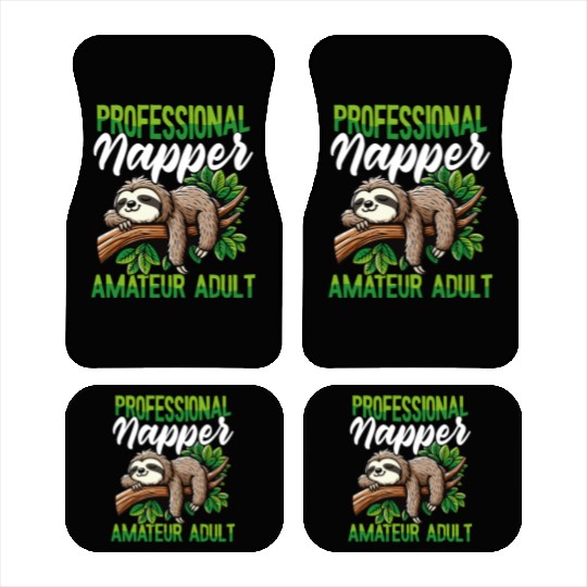 Funny Sloth Professional Napper Lazy Humor Car Mats