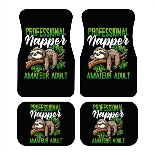 Funny Sloth Professional Napper Lazy Humor Car Mats
