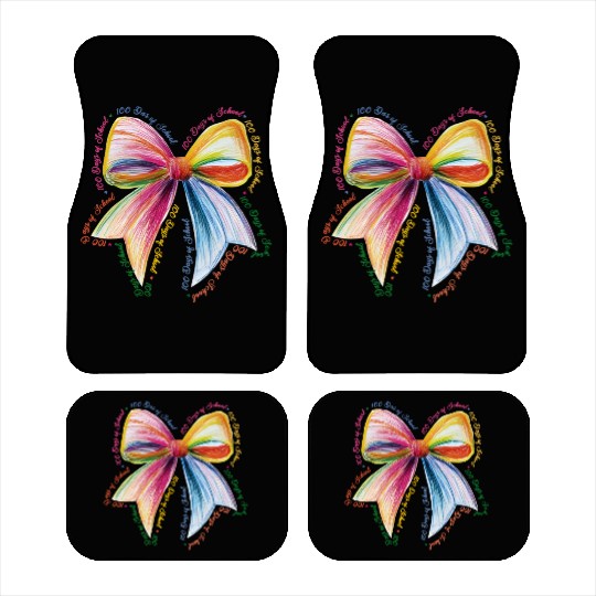 100 Days Of School Coquette Bow Tie Dye Teacher Car Mats