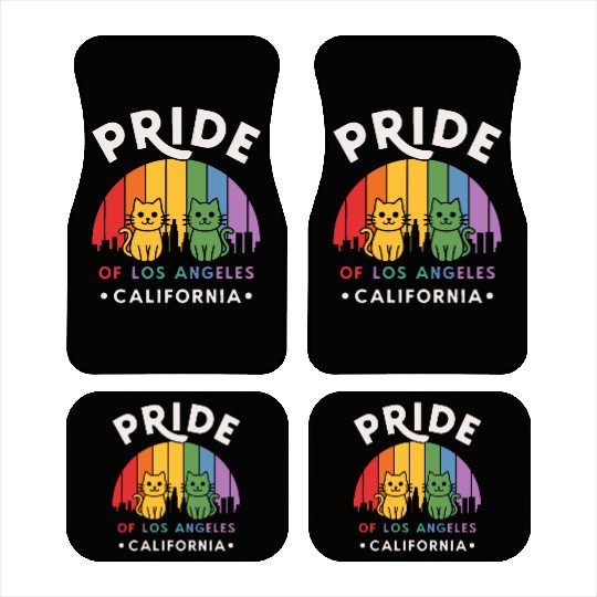 Pride of Los Angeles City California USA Rainbow F Car Mats