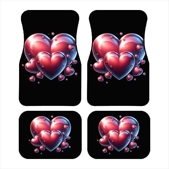 Wedding red love hearts clothing range Car Mats
