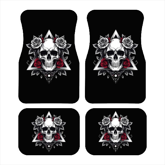 Gothic Skull & Roses Aesthetic Car Mats