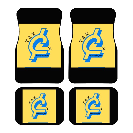 Tax Cent's Blue Logo Yellow Back Car Mats