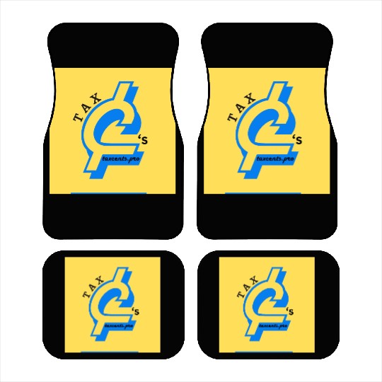 Tax Cent's Blue Logo Yellow Back Car Mats