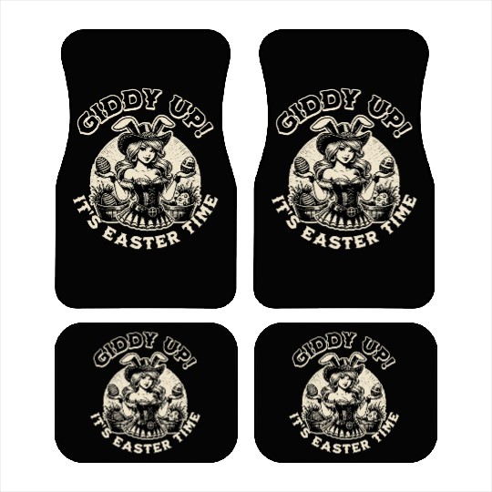 Giddy Up It Is Easter Time! Western Cowgirl EASTER Car Mats